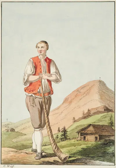 Пастух с Ригиберга, в кантоне Швейцария. by Каспар Вольф, 1777-1779 — digital art print download