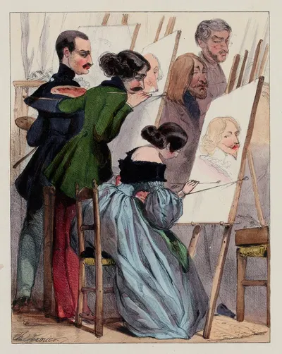 Их всех занимает не голова Ван-Дика by Шарль Вернье, 1840 — digital art print download