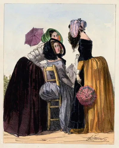 Непристойная мода by Шарль Вернье, 1840 — digital art print download