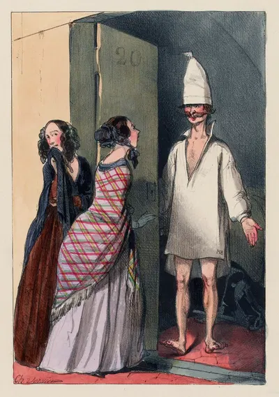Мистер Альфред. Здесь не место, дамы. by Шарль Вернье, 1840 — digital art print download