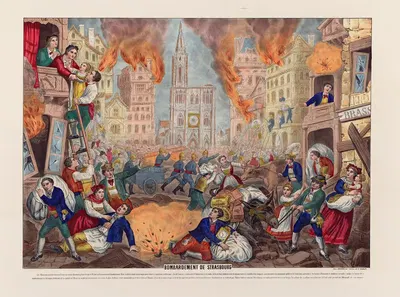 Бомбардировка Страсбурга by Эдм Лордеро, 1870 — digital art print download