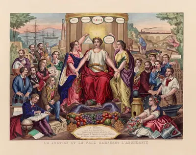 Справедливость и мир, возвращающие изобилие by Эдм Лордеро, 1856 — digital art print download