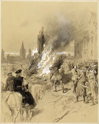 Высшее сострадание, Жан Гус by Эмиль-Антуан Баяр, 1885 — digital art print download