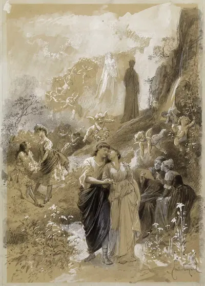 Группа идиллий by Эмиль-Антуан Баяр, 1885 — digital art print download