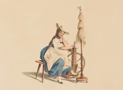Бернерка у прялки by Готфрид Минд, 1815 — digital art print download