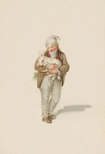 Мальчик с белым кроликом by Готфрид Минд, 1801 - 1814 — digital art print download