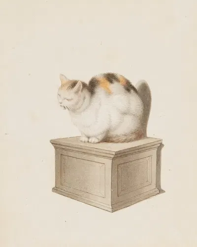 Sitzende Katze by Готфрид Минд — digital art print download