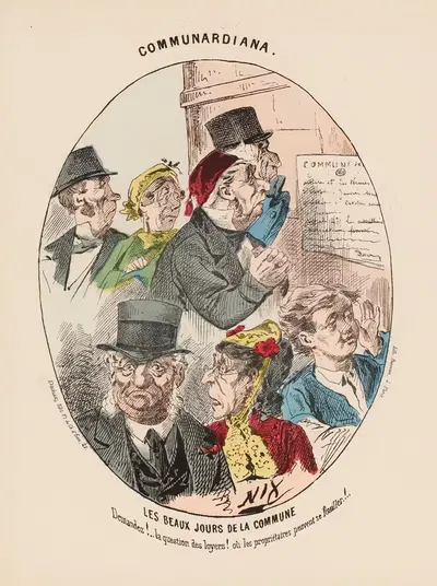 Les beaux jours de la Commune Demandez. la question des loyers où les propriétaires peuv by Henri Demare, 1871 — digital…