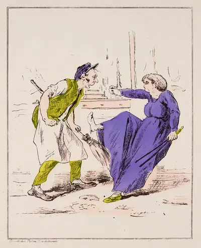Nos impôts par H. Demare L'impôt sur les querelles de ménage by Henri Demare — digital art print download
