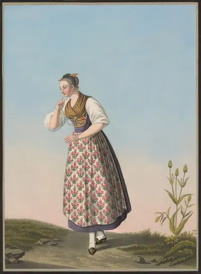 Женевьева Фрей, Из Мюнстерлинген в кантон Тургау by Жан Эммануэль Лоше, 1825-1830 — digital art print download