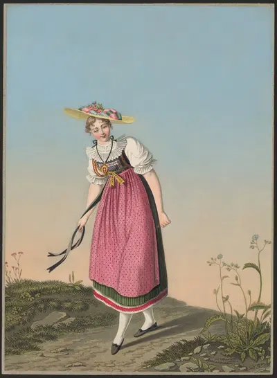 Элен Ларки, сомелье в гостинице «Солнце» в Зурзее, кантон Люцерн by Жан Эммануэль Лоше, 1825-1830 — digital art print…