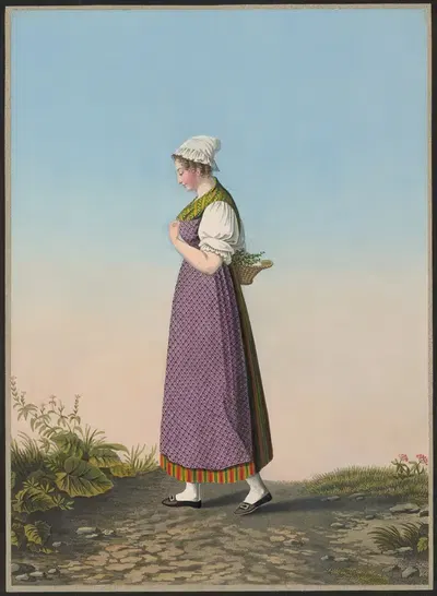 Екатерина Бёзингер, женщина с вывеской Медведя, в Гларисе by Жан Эммануэль Лоше, 1825-1830 — digital art print download