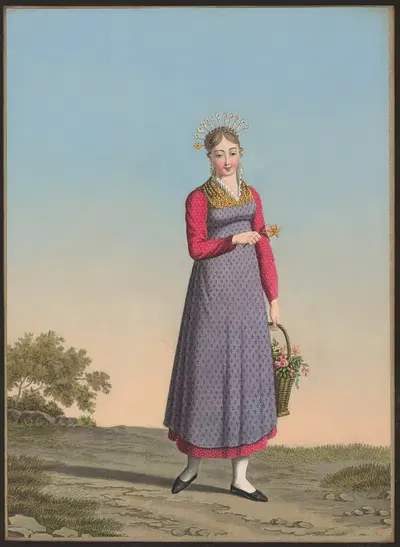 Люси Малетти, молодая девушка из Энгадина by Жан Эммануэль Лоше, 1825-1830 — digital art print download