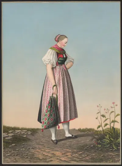 Анна Тшуди, Из Валленбурга в кантон Базель by Жан Эммануэль Лоше, 1825-1830 — digital art print download