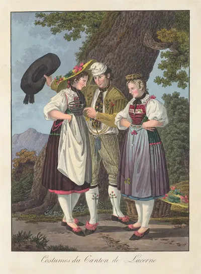 Костюмы кантона Люцерн by Жозеф Рейнхарт, 1808 — digital art print download