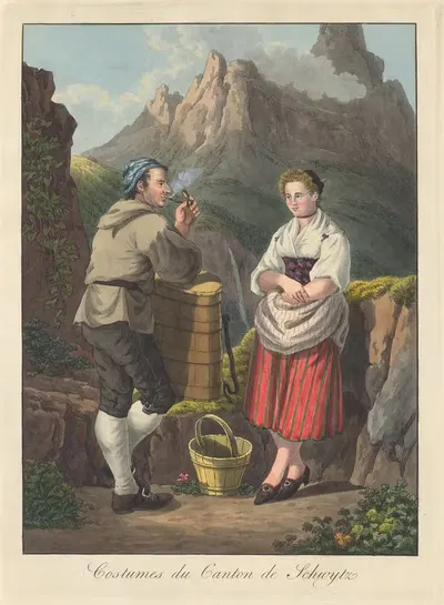 Костюмы кантона Швиц by Жозеф Рейнхарт, 1808 — digital art print download