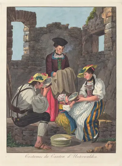 Костюмы кантона Унтервальден by Жозеф Рейнхарт, 1808 — digital art print download