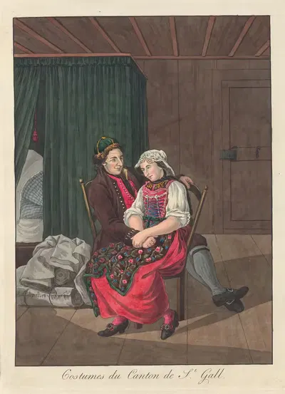 Костюмы кантона Санкт-Галлена by Жозеф Рейнхарт, 1808 — digital art print download