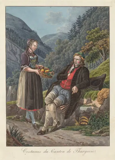 Костюмы кантона Тургау by Жозеф Рейнхарт, 1808 — digital art print download