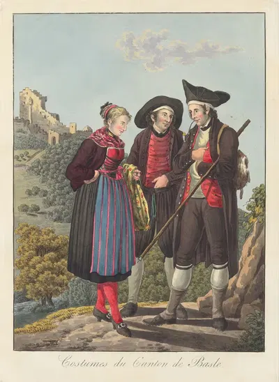 Костюмы кантона Базель by Жозеф Рейнхарт, 1808 — digital art print download