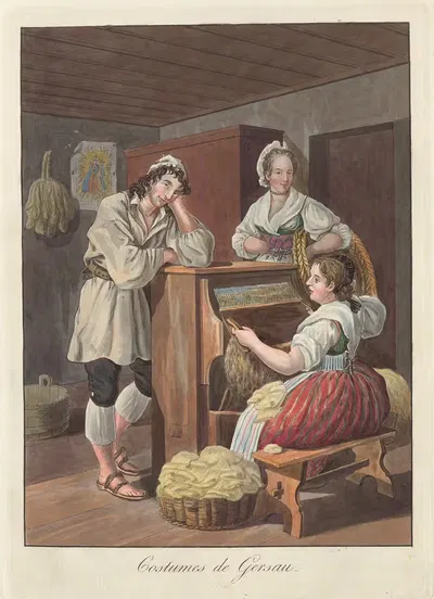Костюмы из Гершау by Жозеф Рейнхарт, 1808 — digital art print download