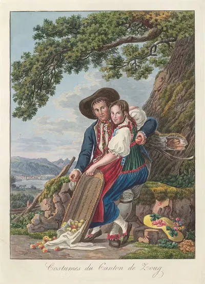 Костюм кантона Цуг by Жозеф Рейнхарт, 1808 — digital art print download