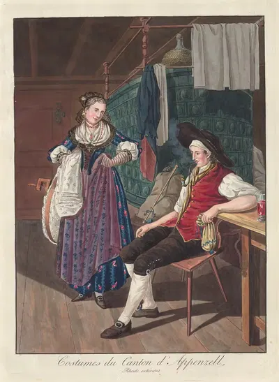 Костюмы кантона Аппенцелль, внешний вид by Жозеф Рейнхарт, 1808 — digital art print download