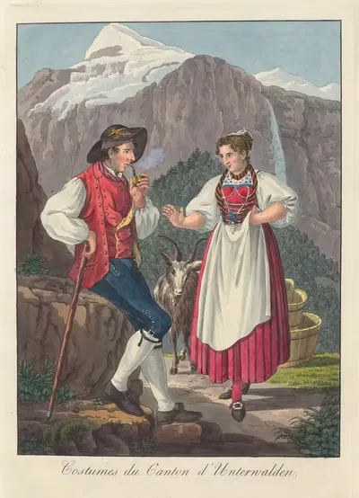 Костюмы кантона Унтервальден by Жозеф Рейнхарт, 1808 — digital art print download