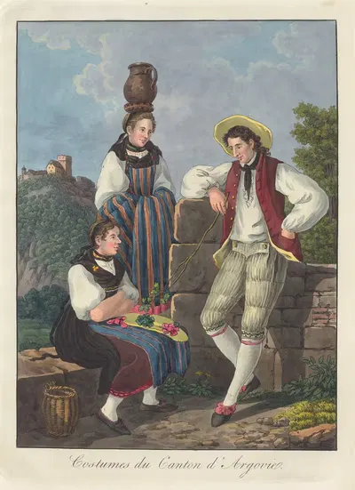Костюмы кантона Аргау by Жозеф Рейнхарт, 1808 — digital art print download