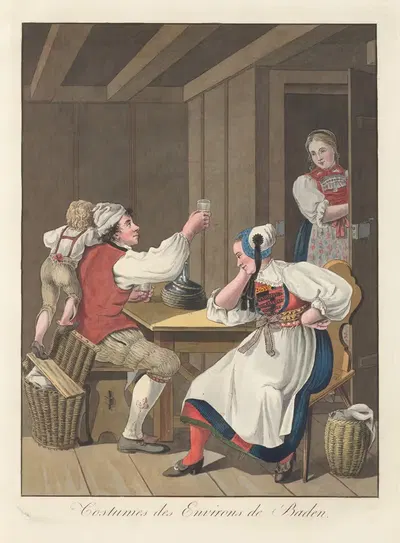 Костюмы окрестностей Бадена by Жозеф Рейнхарт, 1808 — digital art print download
