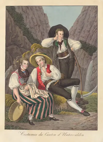 Костюмы кантона Унтервальден by Жозеф Рейнхарт, 1808 — digital art print download