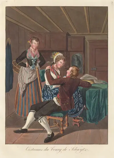 Костюмы деревни Швиц by Жозеф Рейнхарт, 1808 — digital art print download