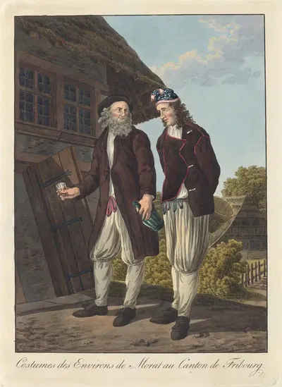 Костюмы окрестностей Мората в кантоне Фрибур by Жозеф Рейнхарт, 1808 — digital art print download