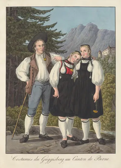 Костюмы Гуггисберга в кантоне Берн by Жозеф Рейнхарт, 1808 — digital art print download