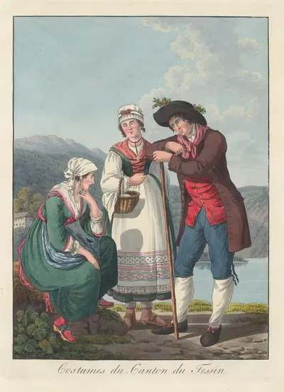 Костюмы кантонского Тичино by Жозеф Рейнхарт, 1808 — digital art print download