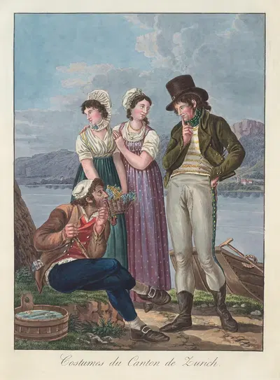Костюмы кантона Цюрих by Жозеф Рейнхарт, 1808 — digital art print download