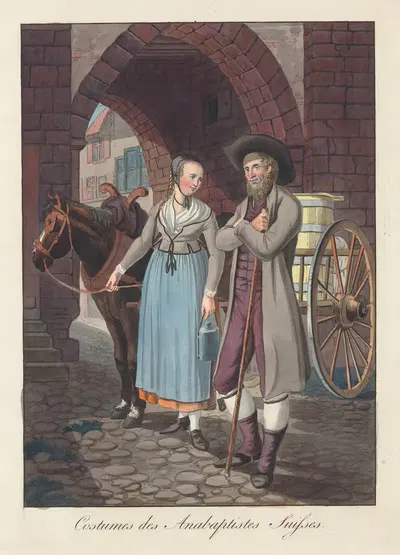Костюмы швейцарских анабаптистов by Жозеф Рейнхарт, 1808 — digital art print download