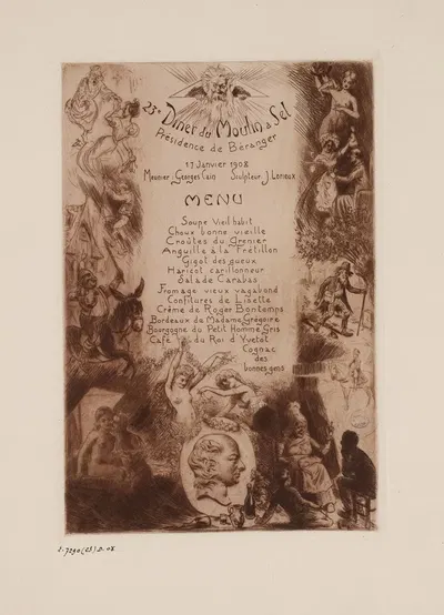 23-й ужин на Мулен а Сель, 17 января 1908 года, под председательством Беренжера by Леон Лебег, 1908 — digital art print…
