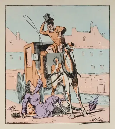 Au secours Vous voyez bien cocher que vous m’écrasez by Moloch (Alphonse Hector Colomb) — digital art print download