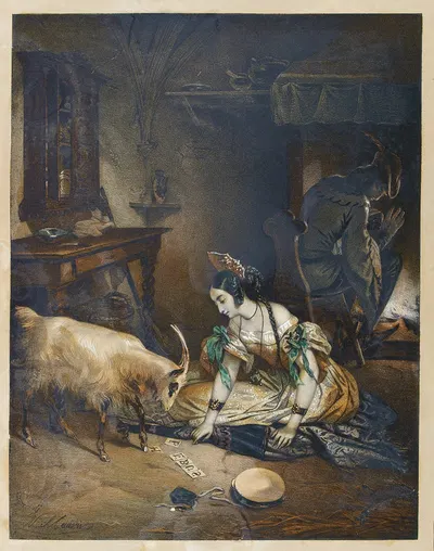 Эсмеральда и Грингор by Николя Эсташ Маурен, 1834 — digital art print download