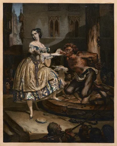 La Esmeralda et Quasimodo. Эсмеральда и Квазимодо by Николя Эсташ Маурен, 1834 — digital art print download