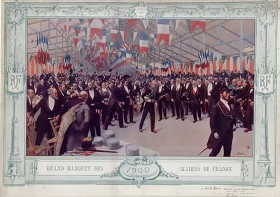 Великий банкет 1900 Мэры Франции by Рауль Арус, 1900 — digital art print download