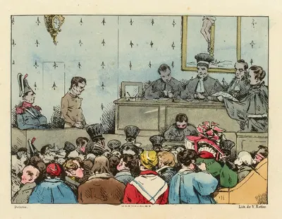 Судебное заседание по делам о правонарушениях by Феликс Фортюне Деларю, 1830 — digital art print download