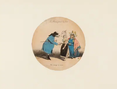 Un mariage de raison by J. J. Grandville, 1828-1829 — digital art print download