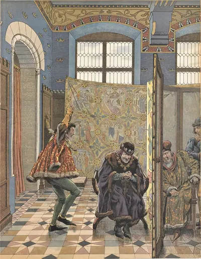 Людовик XI, посланник коннетабля Сен-Поля и английский дипломат by Жоб (Жак-Мари-Гастон Онфруа де Брэвиль) — digital art…