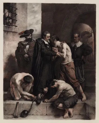 Saint Vincent de Paul rachète les galériens by Léon Bonnat, 1865 — digital art print download
