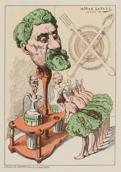 Цветы, фрукты и овощи дня – М. Жуаньо by Зют (Альфред Ле Пети), 1871 — digital art print download
