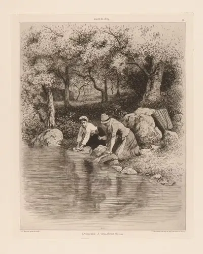 Стирки в Вальер by Адольф Мартиял Потемон, 1880 — digital art print download