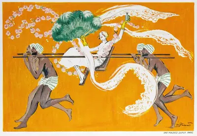 Женщина в кресле, несомом индейцами by Андре Пекуд, 1925 — digital art print download