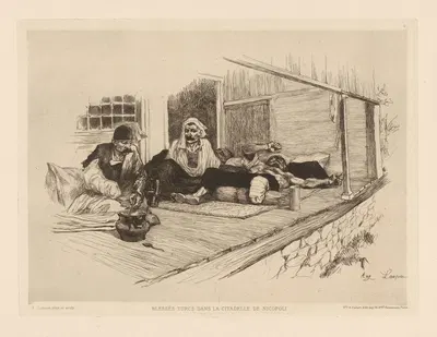 Раненые турки в крепости Никополи by Огюст Андре Лансон, 1880 — digital art print download